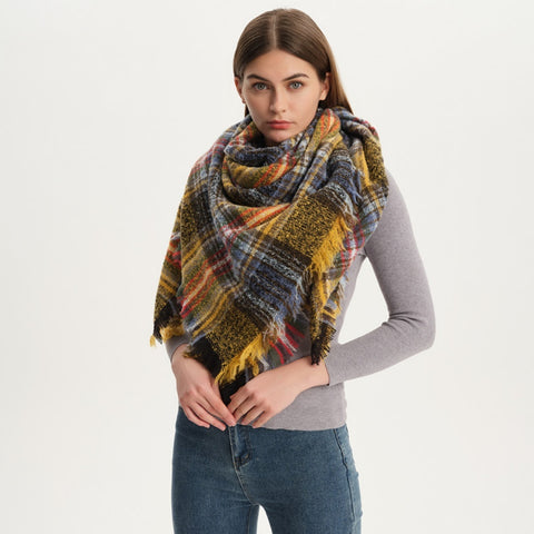 Shawl Scarf Autumn And Winter Large Plaid Triangle