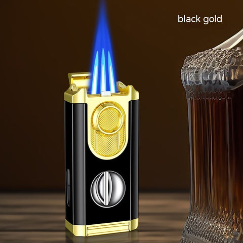 Cigar Lighter With Transom Three Torch Lighter