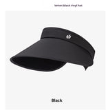 Velvet Vinyl Topless Hat Foldable Sun Hat Outdoor Sports