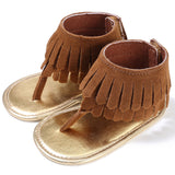 Children's sandals summer new girls sandals wholesale retro tassel flannel baby sandals