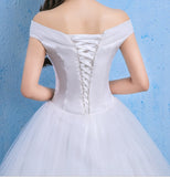 Wedding dress new bride married Korean style Qi thin one word shoulder wedding tail shoulder spring and summer models