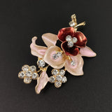 Diamond Flower Corsage Brooch Handmade Oil Drip Brooch Collar Pin