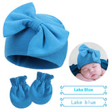 Newborn Fetal Cap Baby Bow Sleeve Cap Fashionable Warm Toddler Gloves Plus Tire Cap