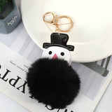 Stall Cute Snowman Fur Ball Keychain Pendant