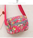 Multi Layered Floral Canvas Crossbody Women's Bag