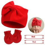 Newborn Fetal Cap Baby Bow Sleeve Cap Fashionable Warm Toddler Gloves Plus Tire Cap