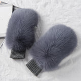 Women's Warm Winter Gloves Of Fox Skin