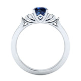 New inlaid sapphire zircon ring European and American hot-plated 925 silver princess engagement ring