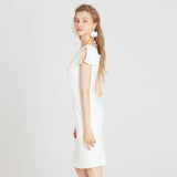 Split white dress dress