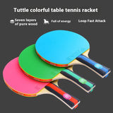 Colorful Pure Wood Single Racket Cover Professional High Elastic Long Handle Horizontal