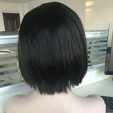 Wig Headgear Bob Wigs Real Hair Semi-woven Short Straight Hair