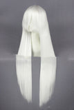 100cm White Universal Long Straight Hair