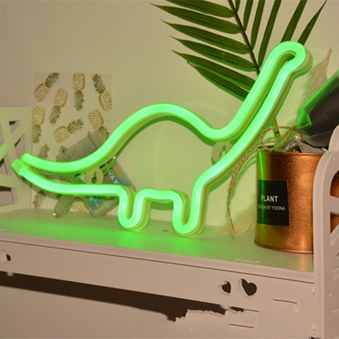 LED Neon Wall Hanging Dinosaur and Dolphin Decoration Night Light