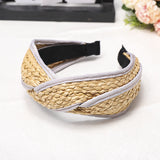 Fashionable Straw Braided Headband Simple Bag