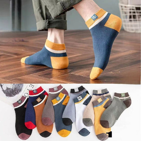 Short Color Matching Ankle Athletic Socks