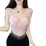 Mesh Bow Lace Camisole For Women