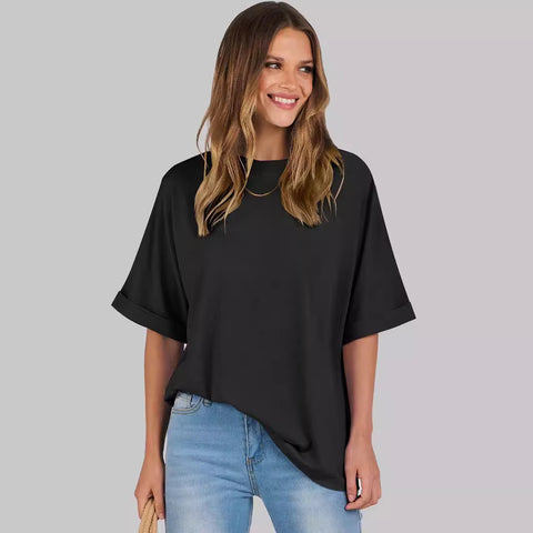 Women's Pullover Top Loose Short Sleeve