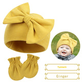 Newborn Fetal Cap Baby Bow Sleeve Cap Fashionable Warm Toddler Gloves Plus Tire Cap