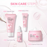 Sakura Skin Care Set 4-piece Set Cleansing Eye Cream Face Cream