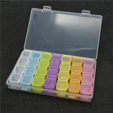 Jewelry Rhinestone Ornaments Beads Manicure Gadget Organizer Storage Box 28 Compartments