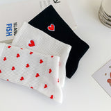 Women's Summer Embroidery Love Pure Cotton Socks