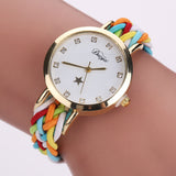 Watch Braided Rope Ladies PU Bracelet Watch Ladies Watch