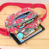 Multi Layered Floral Canvas Crossbody Women's Bag