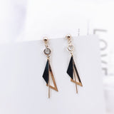 Korean bow tassel earrings asymmetric pearl flower earrings