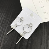 Korean bow tassel earrings asymmetric pearl flower earrings