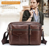 Genuine Leather Men's Shoulder Messenger Bag Large Capacity