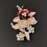 Diamond Flower Corsage Brooch Handmade Oil Drip Brooch Collar Pin