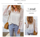 Women's Summer New Loose 34 Sleeve Pullover Chiffon Shirt