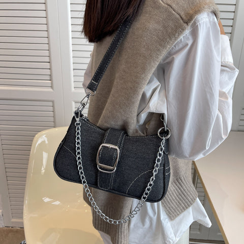 Women's Fashion High-end Canvas Chain Crossbody Bag