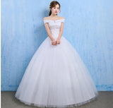 Wedding dress new bride married Korean style Qi thin one word shoulder wedding tail shoulder spring and summer models