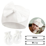 Newborn Fetal Cap Baby Bow Sleeve Cap Fashionable Warm Toddler Gloves Plus Tire Cap