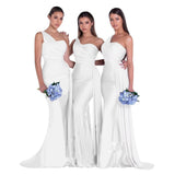 Plus Size Fat MM Mermaid One Shoulder Elegant Wedding Dress