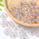 Acrylic Transparent Perforated Bow Beads Diy Ornament Accessories