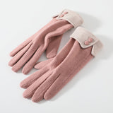 Women's Outdoor Warm Gloves With Thickened Cashmere