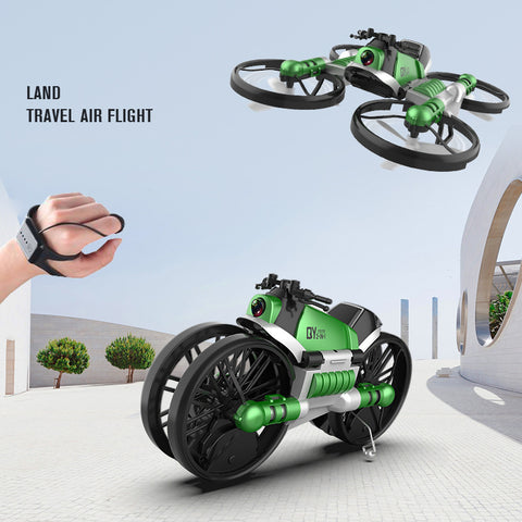 WiFi FPV RC Drone Motorcycle 2 in 1 Foldable Helicopter Camera 0.3MP Altitude Hold RC Quadcopter Motorcycle Drone 2 in 1 Dron