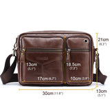 Genuine Leather Men's Shoulder Messenger Bag Large Capacity