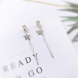 Korean bow tassel earrings asymmetric pearl flower earrings