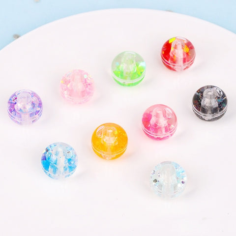 Acrylic Straight Hole Quicksand Ball Jewelry Accessories Materials