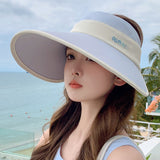 Cloud Sense Ice Silk Widened Brim Face Cover Sun-proof Topless Hat