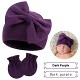 Newborn Fetal Cap Baby Bow Sleeve Cap Fashionable Warm Toddler Gloves Plus Tire Cap