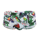 Flower-bird Print Fashion Men's Small Boxer Swimming Trunks