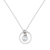 S925 sterling silver circle pearl necklace female Korean simple light bulb clavicle chain short sweet gas 7252