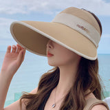 Cloud Sense Ice Silk Widened Brim Face Cover Sun-proof Topless Hat