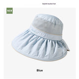 Sun Protection Hat Women's Summer Outdoor Big Brim UV-proof Breathable Foldable Vinyl