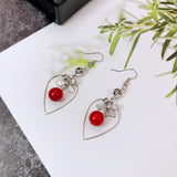 Korean bow tassel earrings asymmetric pearl flower earrings