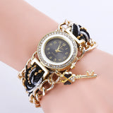 Watch Braided Rope Ladies PU Bracelet Watch Ladies Watch